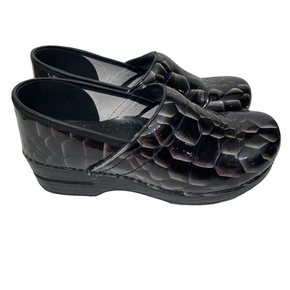 Dansko Snakeskin Patterned Professional Heeled Clogs